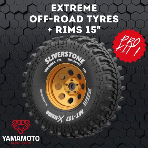 OFF-ROAD TYRES + RIMS 15" - YAMAMOTO YMPRIM20